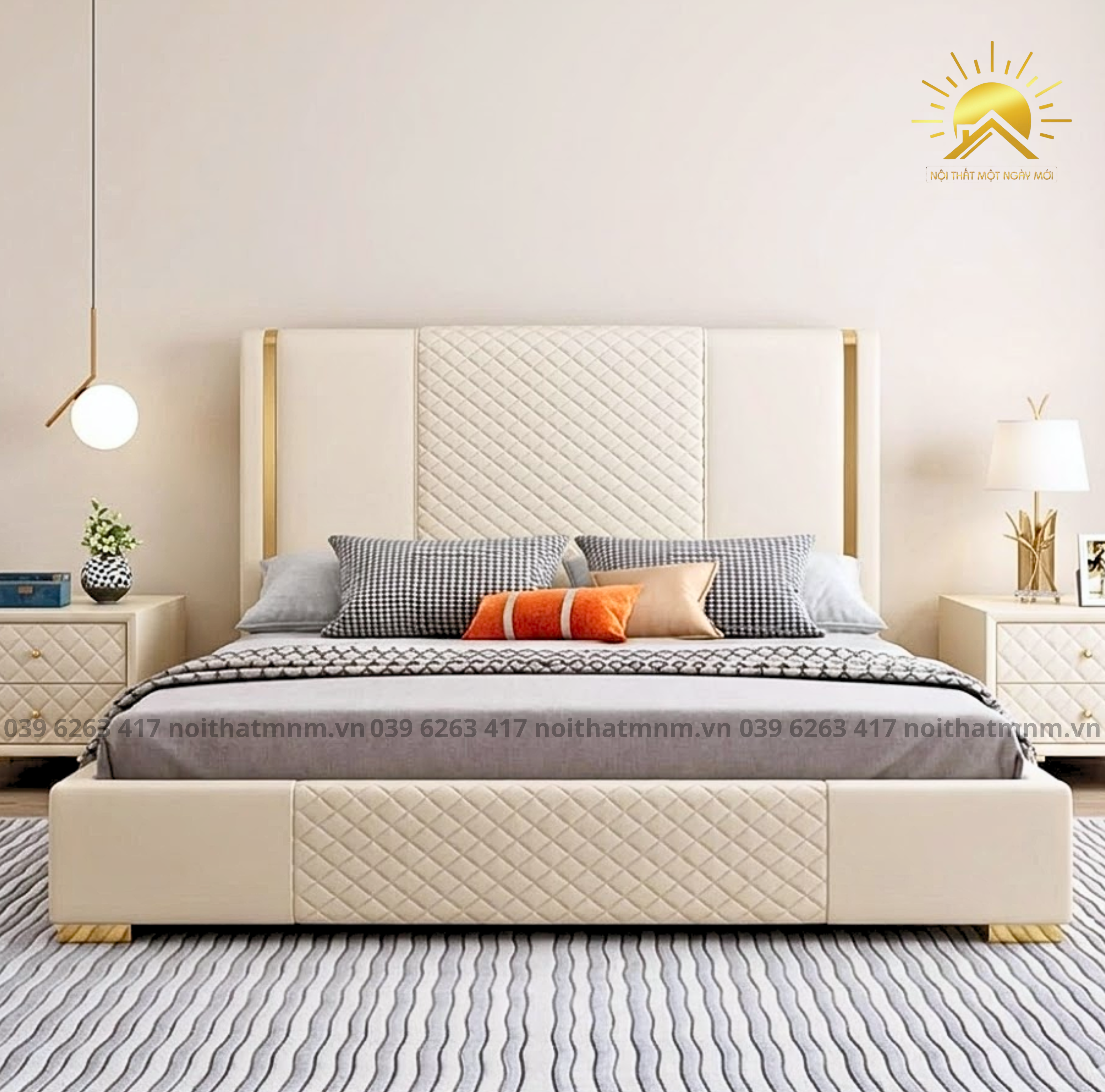 Giường bọc da cao cấp Ocean Deep MNM109