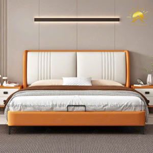 Giường Bọc Da Phong Cách Bắc Âu Tối Giản MNM114