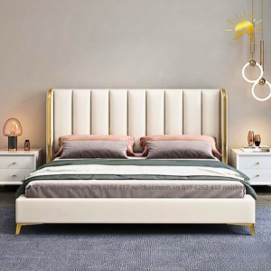 Giường Bọc Da Cao Cấp Phong Cách Tối Giản MNM107