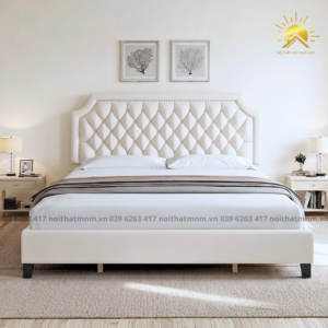 Giường bọc da cao cấp cổ điển MNM105
