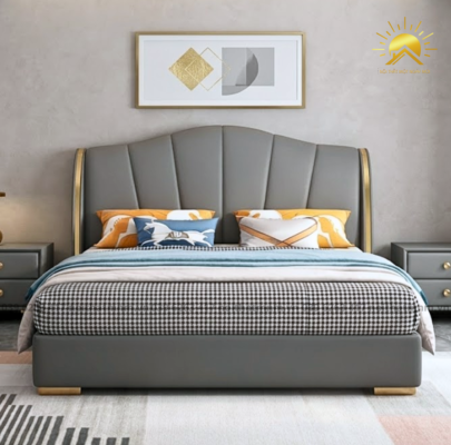 Giường Bọc Da Cao Cấp Hiện Đại Thanh Lịch MNM116