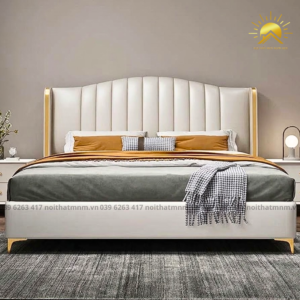 Giường Bọc Da Cao Cấp Hiện Đại Nhẹ Nhàng MNM117