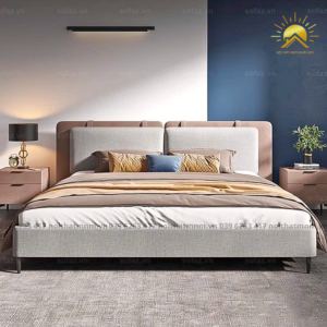 Giường Bọc Da Cao Cấp Phong Cách Nhã Nhặn MNM112