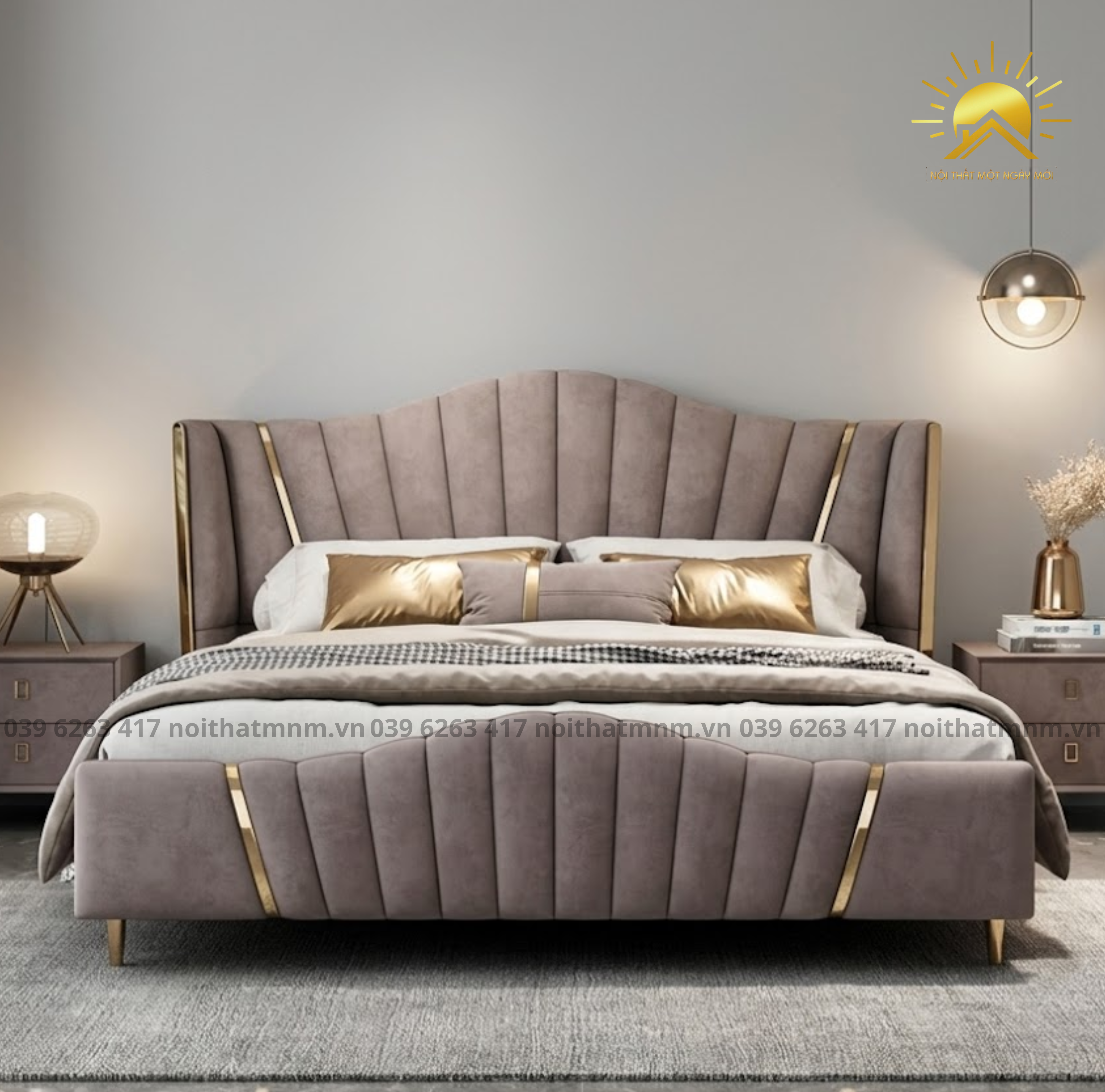 Giường Bọc Da Cao Cấp Golden Night MNM121