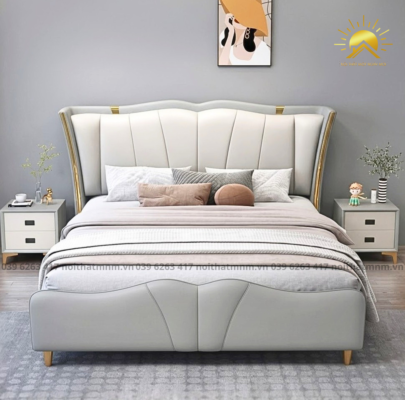 Giường Bọc Da Cao Cấp Êm Ái MNM124
